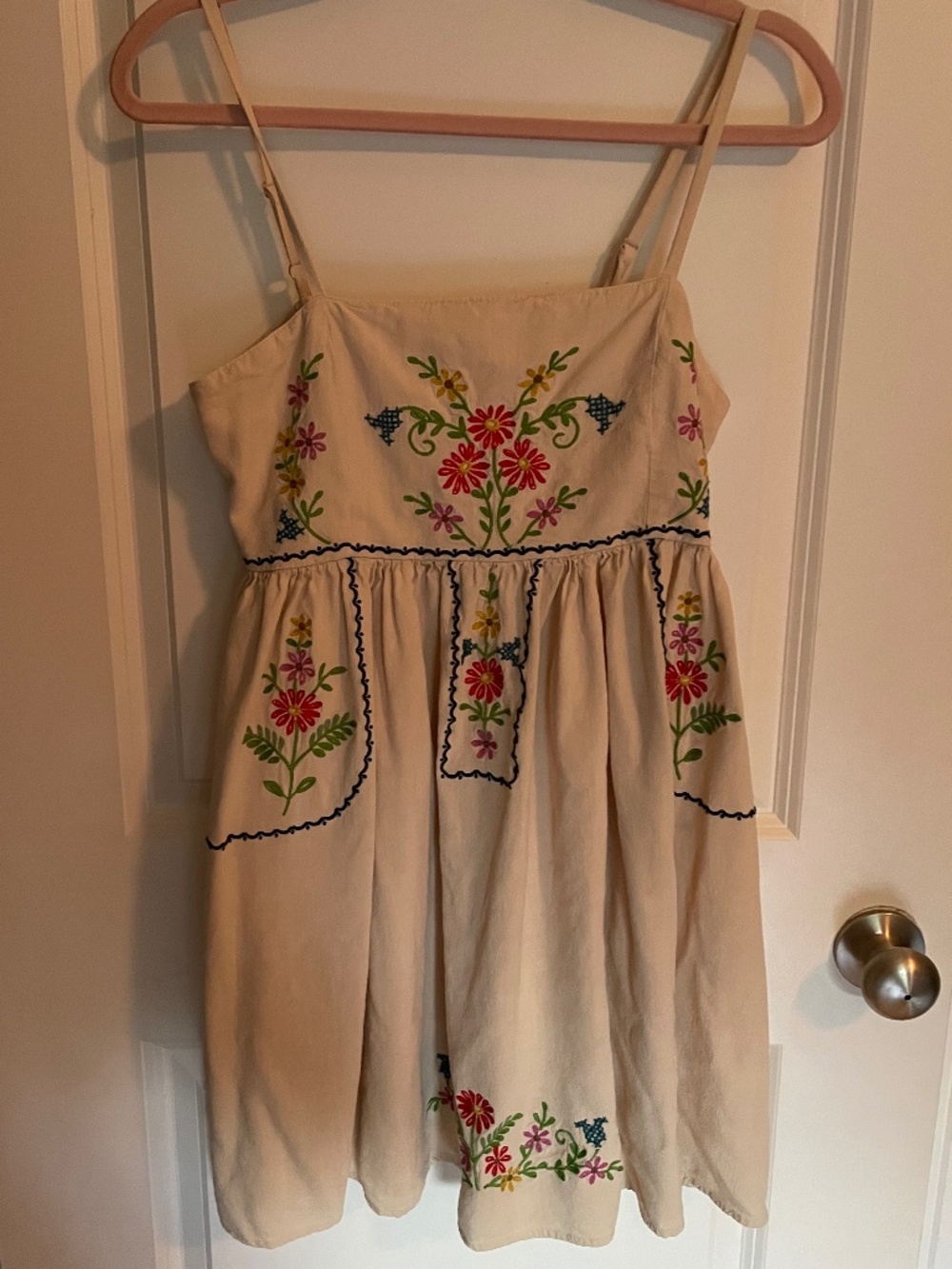 Natural life embroidered dress